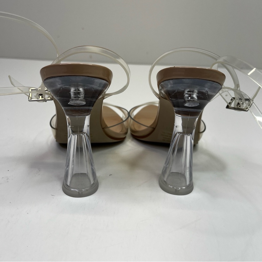 Steve Madden Beki Two-Piece Flare Heel Sandals clear blush - 6 - Picture 8 of 12